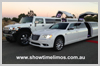 Wedding Cars Perth image of the white Chrysler 300C limo  with Perth Hummer Limo Hire by Showtime Limos  - White Hummer Limo with Centre Jet door